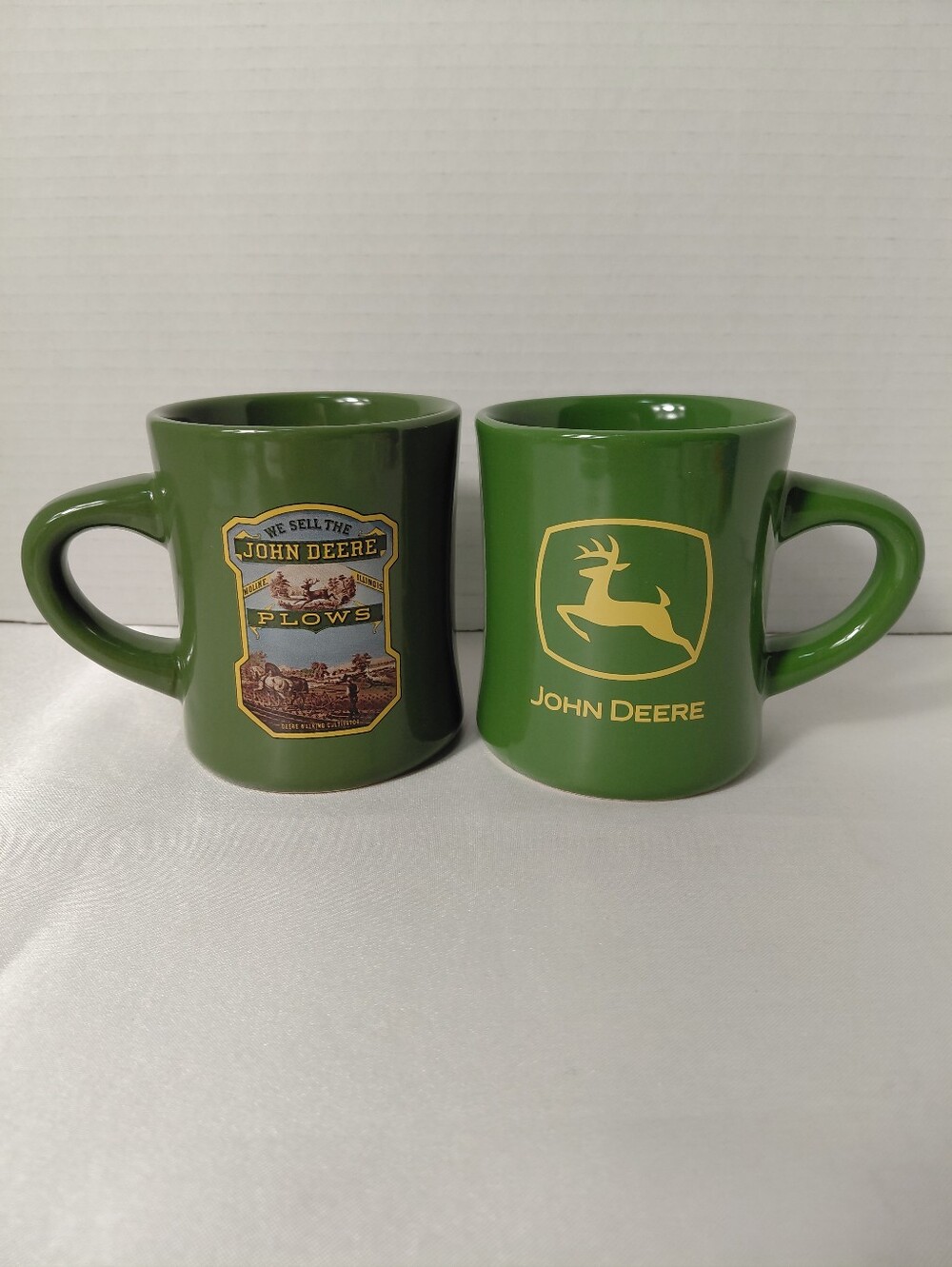 John Deere Green and Yellow Logo Ceramic Mugs - Set of 2